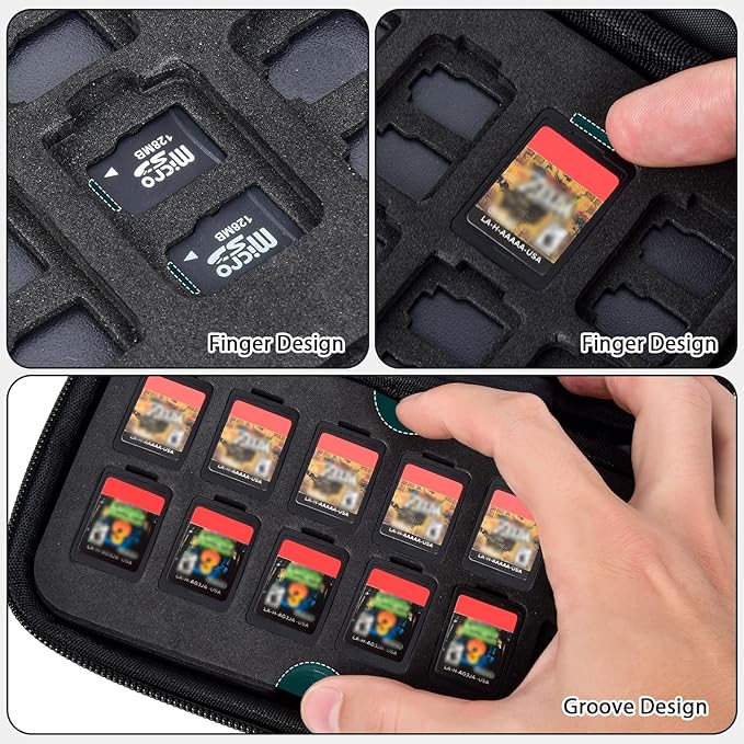 Game Card Case for Nintendo for Switch - 72 Cards & 144 Micro SD SDXC SDHC TF Slots, Protective Storage for Switch/for OLED Lite, Shockproof Hard Shell Family Gamers Travel Home Organizer, Box Only