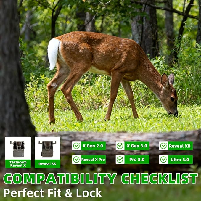 4-Pack High Capacity Battery Compatible with Tactacam Reveal Cellular Camera X Gen 3.0, Pro 3.0, Ultra, SK, XB, 6.0Ah 7.4V Long Lasting Lithium Ion Battery Pack for Outdoor Hunting