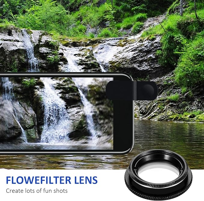 Beaupretty 11pcs Smartphone Camera Lens Kit with 198° Fisheye, 0.63x Wide Angle, Macro, 2X Telephoto, Cpl, Kaleidoscope, Star, Flow, Radial, and Soft Diffusion Lenses for Mobile Photography