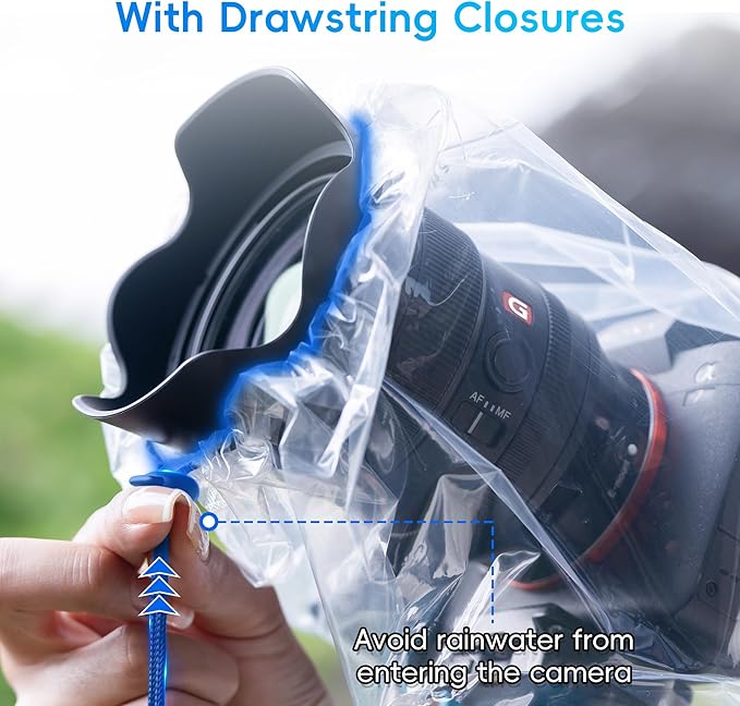 2 Pack Camera Rain Cover Clear Sleeve Protector for Sony A7R V A7 IV A7S III II A6700 A6600 A6500 A6400 A6300 A6100 A6000 A7C Nikon Z8 Z5 Z50 Z30 Z7 Z6 II D780 D7500 D5600 D3500 P1000