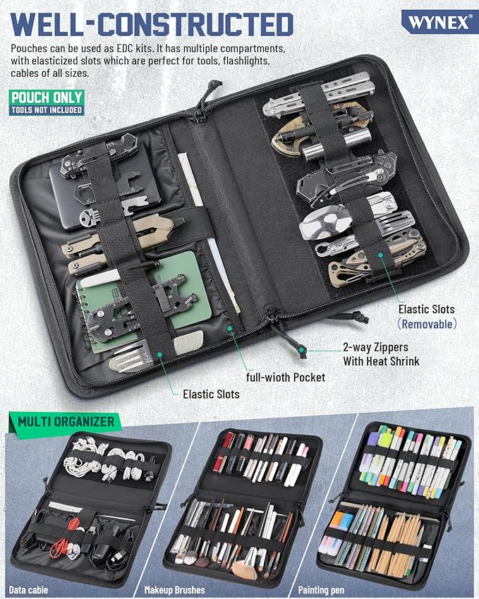 WYNEX Large Tactical Admin Pouch for EDC | Molle EDC Utility Organizer for Medical & Electronic Gear | Gifts for Men Women
