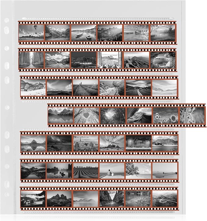 MUQING 100 Sheets 135 35mm Negative Page Preservers, 35mm Film Holder, Photo and Archival Storage Sleeves