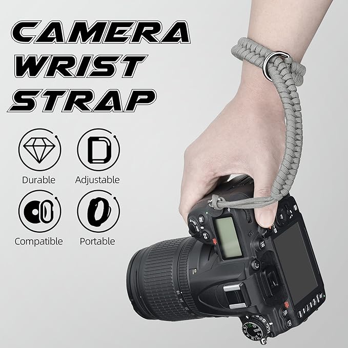 SUNYA Camera Wrist Strap for Photographers Paracord Rope Camera Hand Strap Compatible for DSLR or Mirrorless Camera