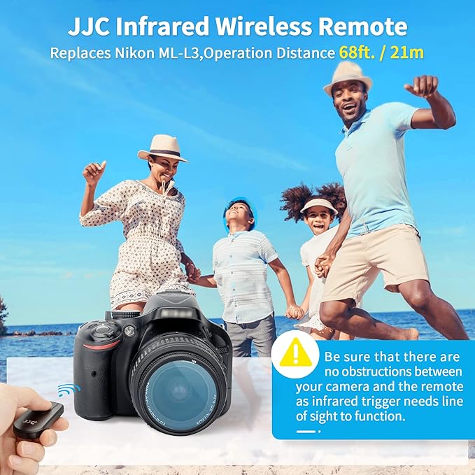 JJC Wireless Infrared Shutter Release Remote Control Replaces Nikon ML-L3 for Nikon D750 D610 D3400 D3300 D3200 D7500 D7200 D7100 D5500 D5300 D5200 D90 D80 Coolpix P900 P7800 P7700