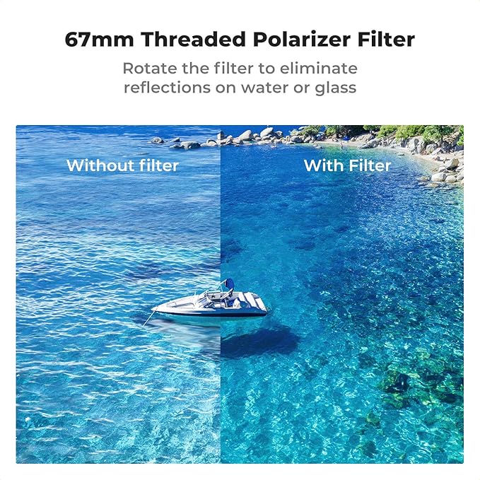 K&F CONCEPT 6.1 inch Magnetic Lens Filter Mount Adapter with 67mm CPL Filter for iPhone, Compatible with 17/16/15/14/13/12, 16/15/14/13/12 Pro