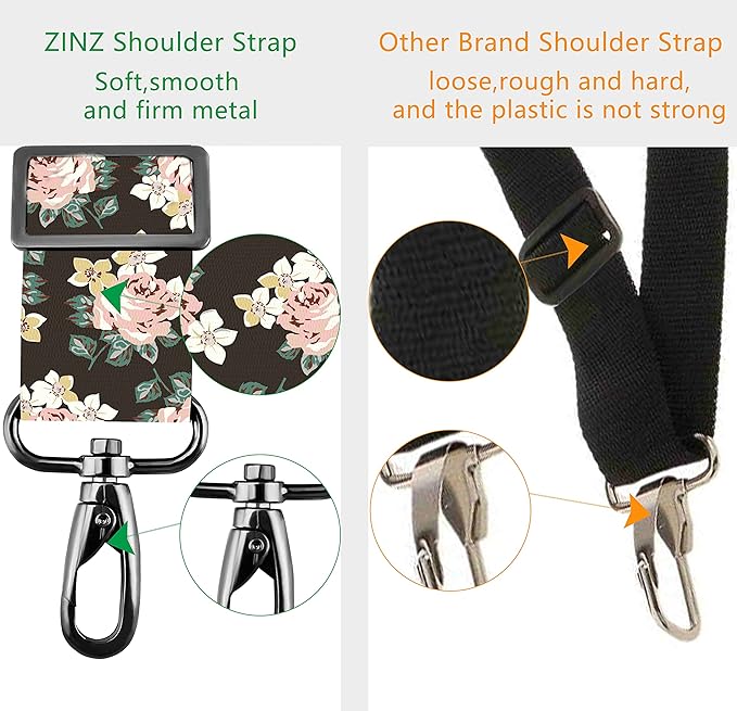 ZINZ Shoulder Strap 58" Ultra-Thick Fixed Padded and Adjustable Buckles Crossbody Strap for Briefcase Laptop Bag Luggage