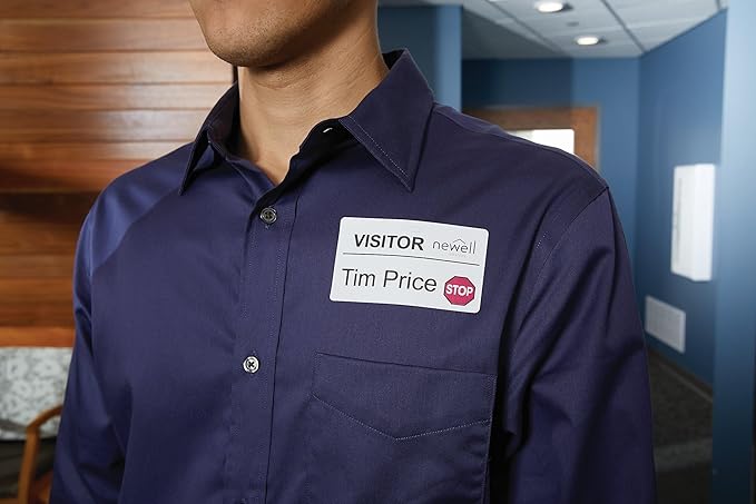 DYMO Authentic LW Name Badge Labels, 12-Hour Expiration Notification Disks, White, 2-1/4" x 4", 1 Roll of 250 - for LabelWriter Label Printers