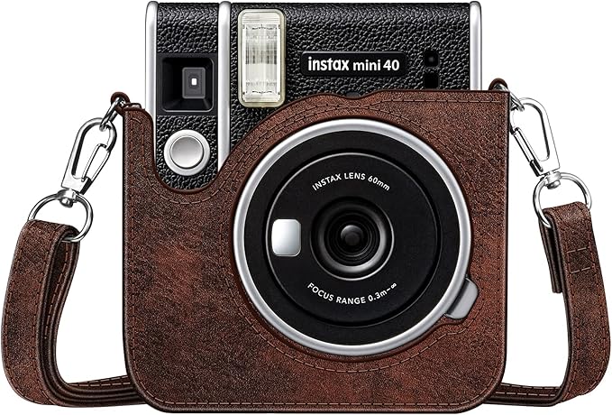 Fintie Protective Case for Fujifilm Instax Mini 40 Instant Camera - Premium Vegan Leather Bag Cover with Removable Adjustable Strap