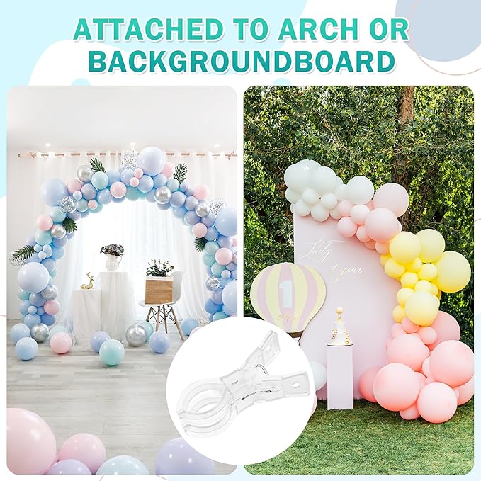 20 Pack 3.5" Spring Clamps, Plastic Balloon Arch Clips, Backdrop Clips Clamps Heavy Duty Clothespins for Laundry Towel Clothes, Party Birthday Wedding Decor, Photography Studio, Outdoor & Indoor Use