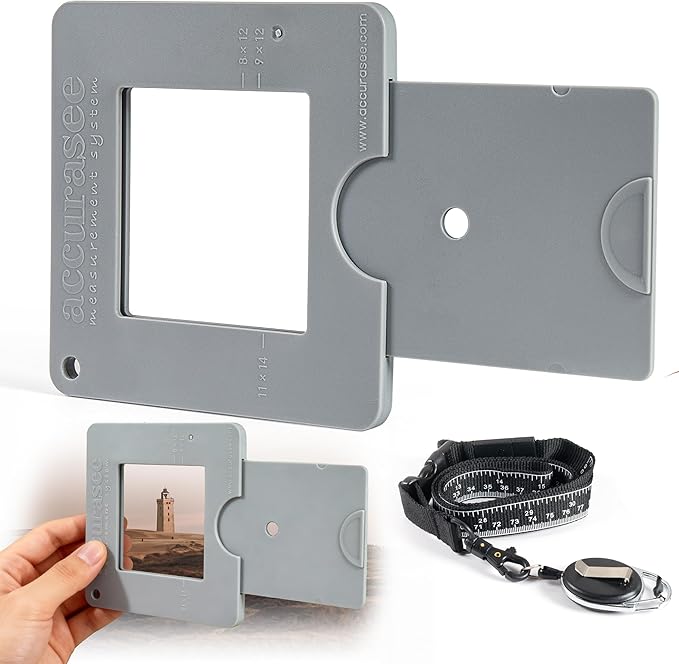 Accurasee View Finder with Lanyard | Custom Viewfinder, View Catcher for Artists | Sliding Optical Frame | for Composition, Tonal Accuracy, Color Isolation