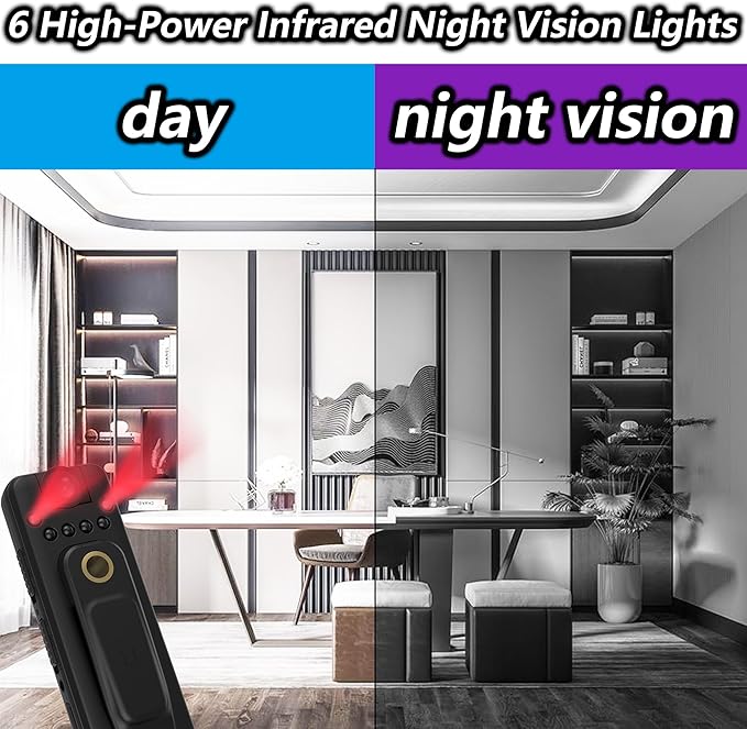 Mini Body Camera with Night Vision, 1080P HD Body Cam with 180° Rotatable Lens, Portable Body Worn Camera with 64GB Card, Loop Recording for Security, Law Enforcement, Outdoor Travel, Hiking
