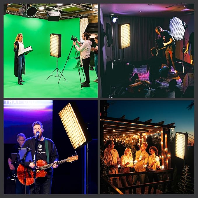 GVM ZipTile Z150B Bi-Color Flexible LED Video Light 2700K~6800K, 15500 lux/m 150W Output Panel Light, 12 Lighting FX with Honeycomb Grid Soft Box, Support App Control for Studio Photography Lighting