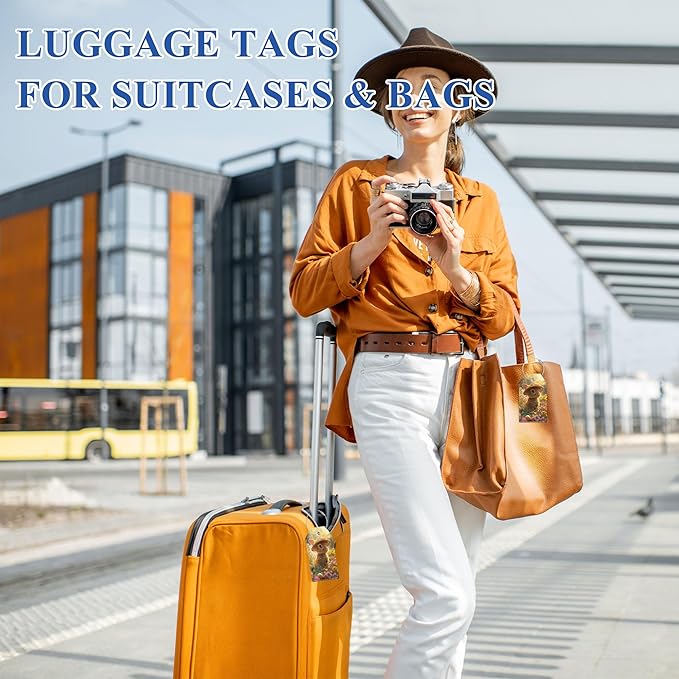 Luggage Tag, Personalized Luggage Tags for Suitcases Cute Bag Tags for Backpacks Handbag School Instrument with Name ID Label Travel Essentials, Unique Fun Baggage Tags 2 Pack, Rabbit