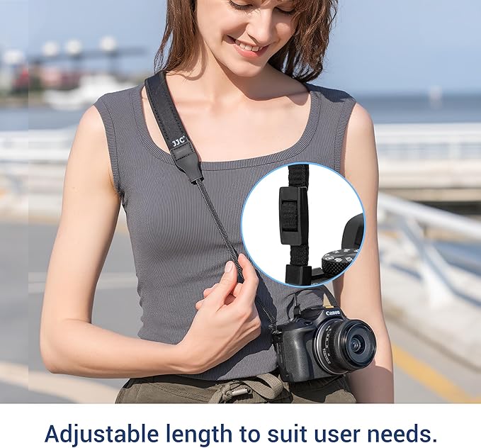 JJC Soft Camera Shoulder Strap for Canon EOS R50 R50V R100 R10 R6 Mark III II R5 Mark II R50V R7 R8 M50 Mark II Sony ZV-E10 II ZV-E1 Fujifilm Nikon Mirrorless Camera, 23.6-43.3" Adjustable Neck Strap