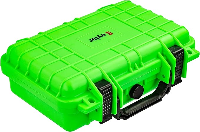 Eylar Protective Gear and Camera Hard Case Waterproof Dry Box with Foam 11.6 Inch 8.3 Inch 3.8 Inch (Neon Green)