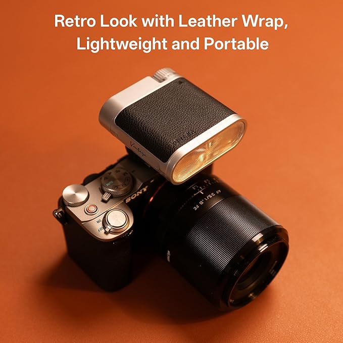 VILTROX 24W/s Retro Flash for Camera, 0.1-1.5s Recycle Small Camera Flash, 800mAh On Camera Mini Flash GN12 with 7 Levels, S1/S2 Optical Control for Sony Fujifilm Canon Nikon Olympus (Z1+)
