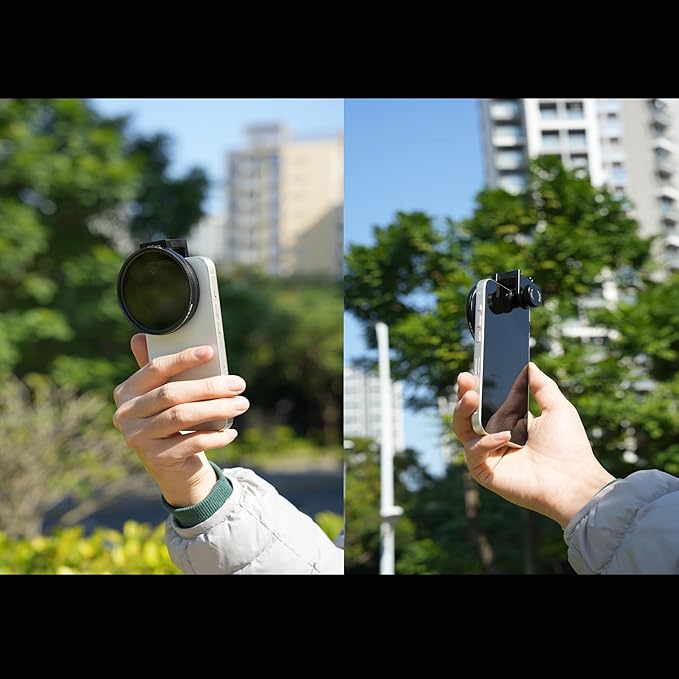 FOTGA Clip-on 67mm Thread Lens Filter Adapter for iPhone 17 14 15 16 Pro Max Smartphone Cell Phone,Cold Shoe Mount for Micrphone/LED Light,Anti-Slip/Anti-Scratch Lock Knob (Filter Adapter)