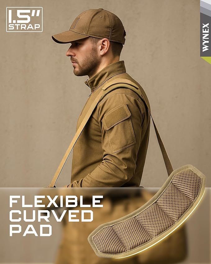 WYNEX Shoulder Strap Pad for Tactical Pouch, Universal Bag Strap with Detachable Thick Pad Single Shoulder Straps Replacement