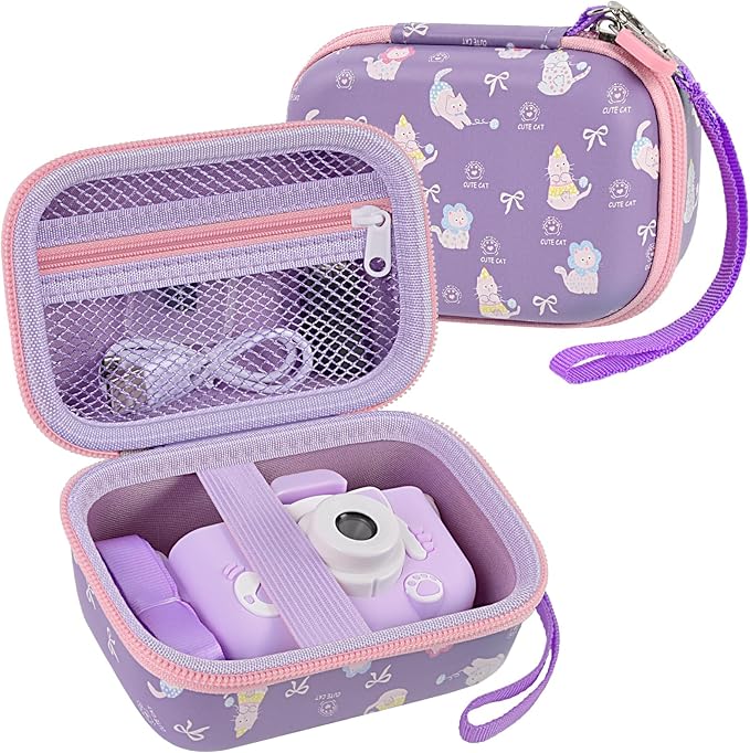 ANKHOH Kids Camera Case for Goopow/for Mgaolo/for CIMELR/for Seckton/for OZMI/for Dylanto Digital Camera Toys and Video Camcorder Storage Holder Organizer -Purple(Box only)