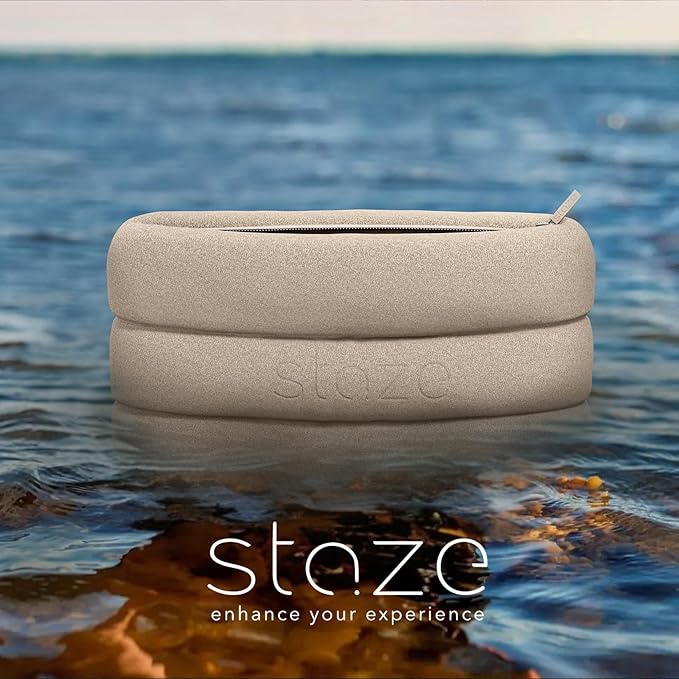 Staze Bag - Waterproof, Neoprene Pouch, Zipper Closure Stylish Pouch for Travel & Storage (Dune, 10.5” x 7”)