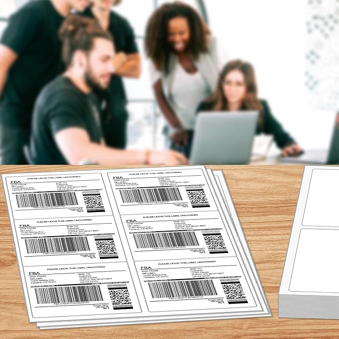 [30 Sheets 180 Labels] Shipping Labels 3 1/3"x4" Printable White 6 up Labels for Laser/Inkjet Printers, Mailing FBA Address Label Sticker Paper - Permanent Adhesive Label Blank
