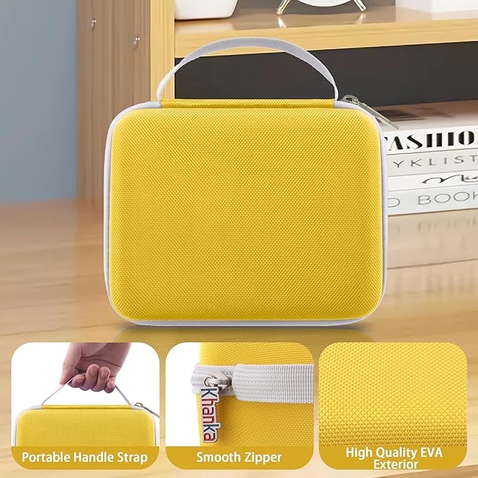 khanka Hard Carrying Case for Polaroid Now 3rd Gen I-Type,Now+ 3rd,Now 2nd,Now+ 2nd Gen,Flip,Originals Now I-Type,Originals Now+,I-2,OneStep+,OneStep 2 Instant Film Camera(Yellow Case)