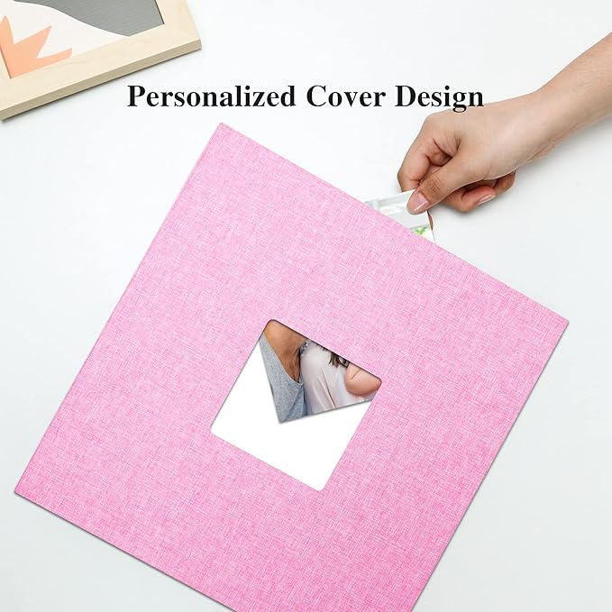 Vienrose Large Photo Album Self Adhesive for 4x6 8x10 10x12 Pictures Linen Scrapbook Album DIY 40 Blank Pages with A Metallic Pen