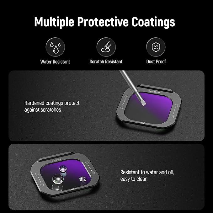 NEEWER ND8 Phone Lens Filter, Quick Release Multicoated HD Optical Glass Neutral Density ND Filter Compatible with iPhone 16 Pro (PA073) iPhone 16 Pro Max (PA074) Phone Cage, FL-I1
