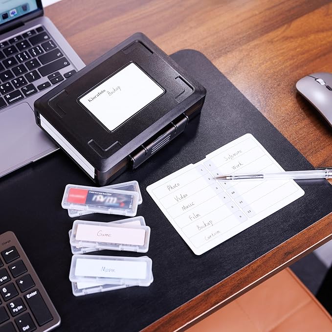 Dual Protect Hard M.2 SSD Holder with 12 PCS Individual Clear M.2 NVMe Case for M.2 2280 2260 2242 2230 SSDs Storage, Water-Resistant & Shockproof M.2 2280 SSD Card Case with Label & Notepaper