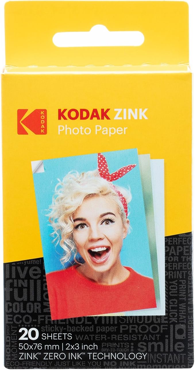 Zink Kodak Step Touch | 13MP Digital Camera & Instant Printer with 3.5” LCD Touchscreen Display, 1080p HD Video (White) Starter Bundle