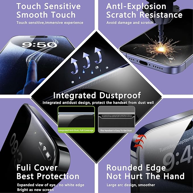 CHISHA 2-Pack Matte Screen Protector for iPhone 12 Pro Max — Anti-Glare, 9H, Auto Dust Removal