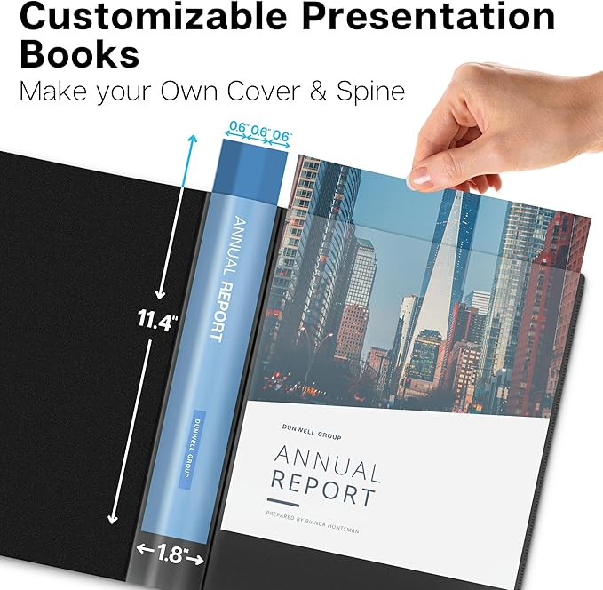 Dunwell Presentation Binder 24-Pocket, Displays 48 Pages, 8.5x11 Portfolio Binder with Plastic Sleeves, Storage and Organizer for Documents, Certificates, Projects, Photos (3 Pack, Assorted)