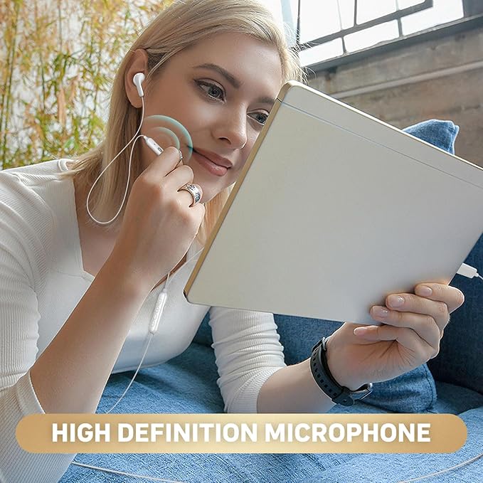 Wired Earbuds 3 EQ Mode USB C Headphones HiFi Bass Sound Type C Earphones Corded USBC Plug in Ear Buds for iPhone 17 Air 16 Pro Max 15 for Samsung/Galaxy S26 S25 S24 for Google/Pixel 10 9 8 White