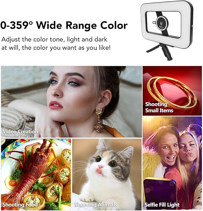 Smartphone Video Rig with RGB LED Light, 2500-6500K Adjustable Handheld Stabilizer, Magnetic Phone Mount for Content Creators, Cell Phone Handheld Stabilizer