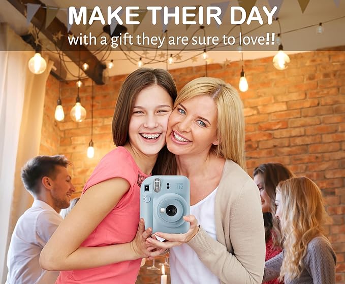 Fujifilm Instax Mini 12 Instant Film Camera Bundle with Accessories (Pastel Blue)