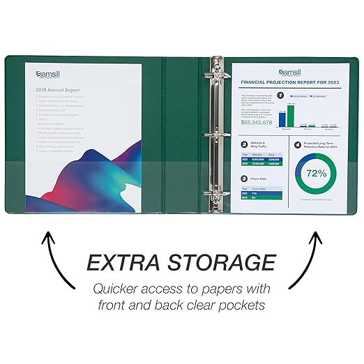 Samsill Durable 2 inch 3 Ring Binder, Made in USA, D Ring Binder, FSC 100% Recycled Chipboard, Green, 12 Pack