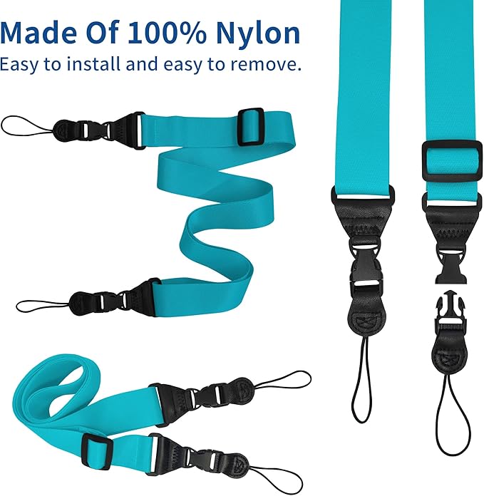 Adjustable iPad Binocular Camera Strap, Comfortable Shoulder Strap Nylon Neck Lanyard for iPad/Samsung Tablet Case,Crossbody Laptop Luggage Bag (Sky Blue)