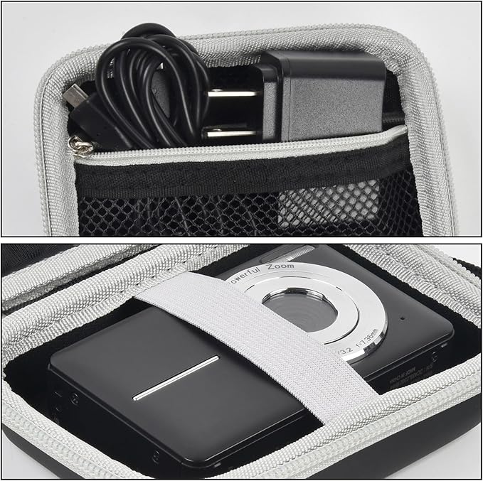 Boobowl Digital Camera Case Compatible with CAMKORY/for Lecnippy/for Lecran/for KODAK PIXPRO/for Qumcou/for WONNIE Point & Shoot Cameras, Small Compact Camera Pouch for SD Card Accessories (Black)