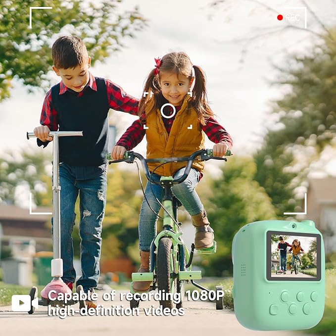 Kids Instant Print Camera 2025, 32GB Memory, Dual Lens with 2.4-Inch Screen and 1080p HD, Nice Gift for Boys and Girls Ages 4-13, Ideal for Toddlers and Teenagers