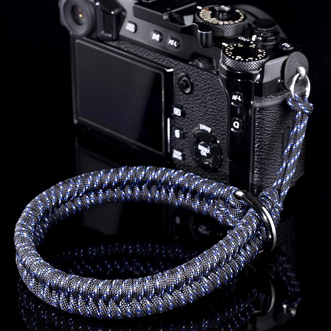 Qiang Ni Camera Wrist Strap - Paracord Quick Release Camera Hand Strap Wrist Lanyard for DSLR or Mirrorless Camera - Blue