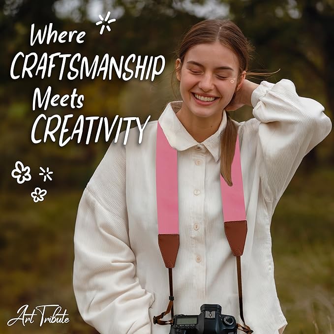 Art Tribute Camera Strap for All DSLR and Mirrorless Cameras. Add Your Name Or Initials Make It a Personalized Gift