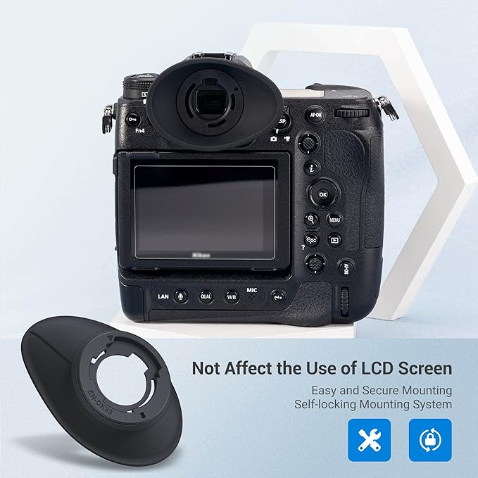 [Updated Version] Z9 Z8 Zf Eye Cup Eyepiece, Camera Viewfinder Eyecup for Nikon Z8 Z9 Zf, Soft Silicone 360 Rotating Extension Oval Design, Replace Nikon DK-33 Eye Cup