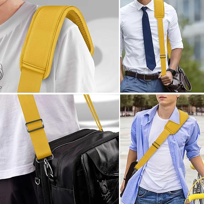 60 Inch Shoulder Strap, Ultra-Thick and Padded with Metal Swivel Hooks for Laptop Messenger and Crossbody Canvas Bags