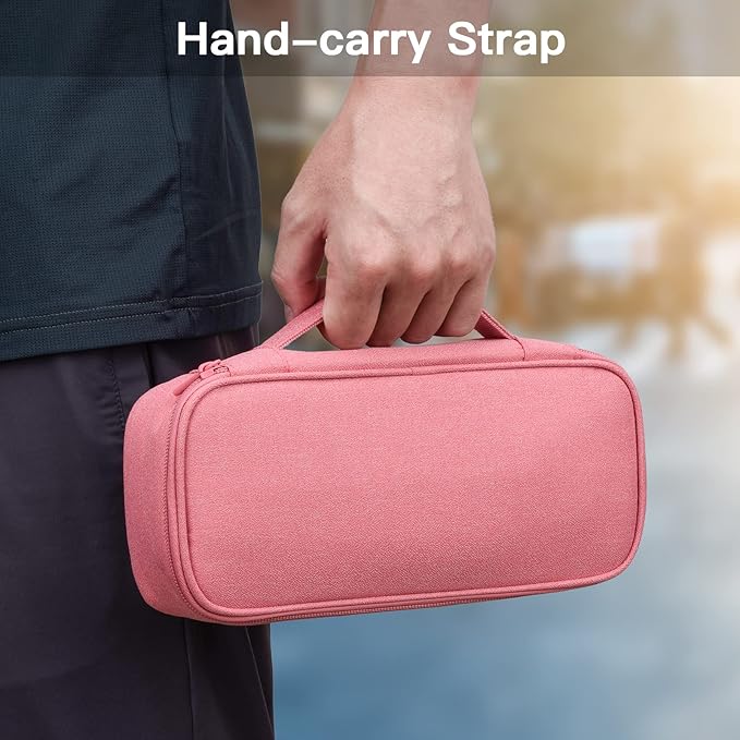 Cord Organizer Travel Case, Electronics Organizer Pouch Bag for Cable & Charger (Pink)