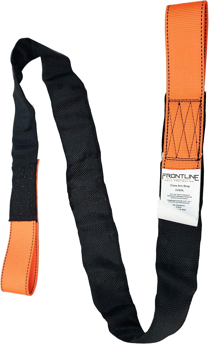 Frontline Fall Protection COS04L Concrete Anchor Strap with Double Loop End 4' | ANSI & OSHA Compliant | Pour-in Disposable Anchor | 5000 lbs. Capacity | Color Orange/Black (Pack of 50)