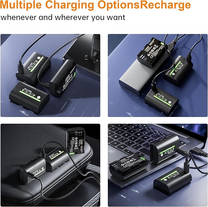 3 Pack LP-E6N LP E6 Battery Replacement with USB Charging, 2750mAh x3 Type-C Charging Rechargeable Camera Battery for Canon EOS 5DS R5 R6 R7 6D 7D Mark II III IV 60D 70 80D 90D XC10 XC15