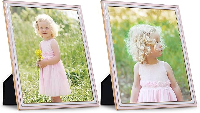 Sheffield Home Tabletop Picture Frame – Iron Enamel Decorative Display Frame for Home or Office, 4x6 Inch, Light Pink