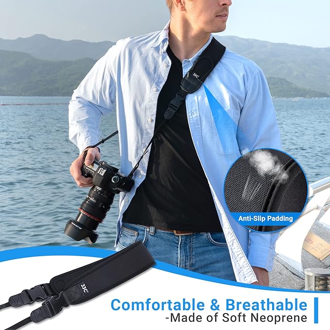 DSLR Camera Neck Strap, Soft Neoprene Shoulder Belt for Canon EOS R5 R6 5D Mark IV 6D Mark II SL3 SL2 T8i T7 T7i 90D 80D Nikon D6 D5 DF D850 D810 D780 D7500 D5600 D3500 Sony A1 A99II,etc