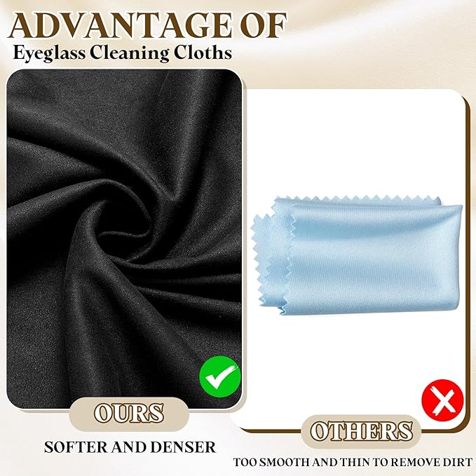 PATIKIL 6Pcs Soft Eyeglass Cloths, 15.8 x 15.8 Electronics Microfiber Cleaning Cloths Eyeglass Cleaning Fabric for Lens Wipes Glasses Cleaner Jewelry LCD Screens Cameras, Black