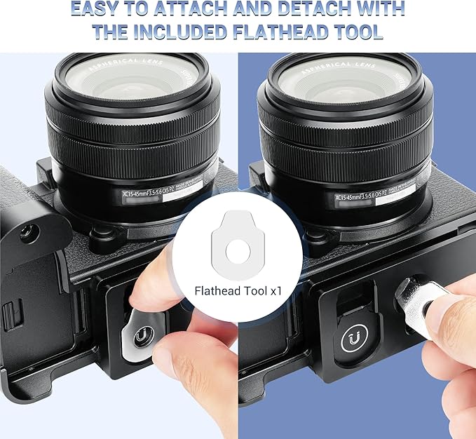 Metal Hand Grip L Bracket for Fujifilm X-S20 Camera,XS20 X-S20 Handgrip Holder with Built-in Quick Release Plate for AirTag & Arca Swiss Type Tripod Mount,w/Battery Memory Card Compartment Opening